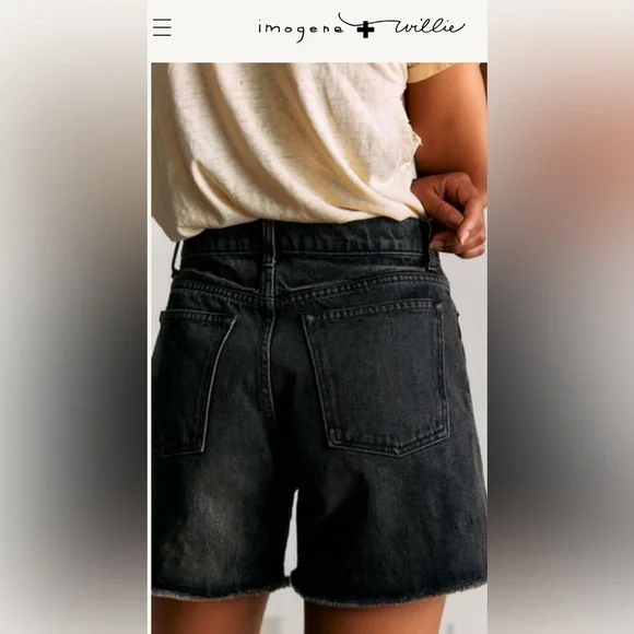 imogene + willie Washed Black High-Rise Jean Shorts - Picture 6 of 12